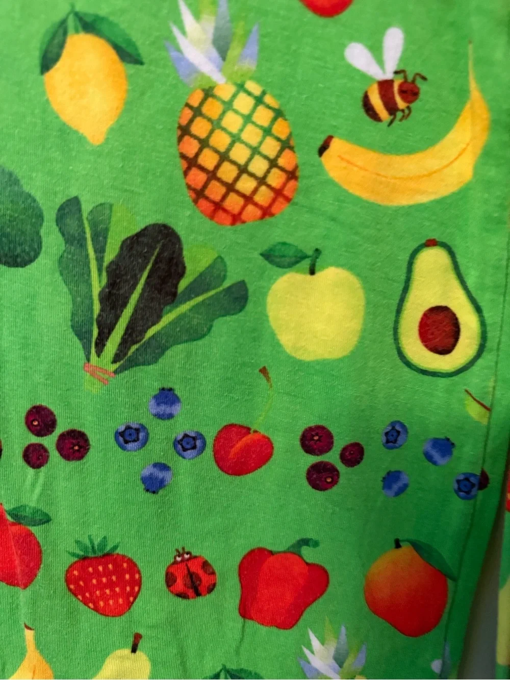 Little Sleepies Green Fruit & Veggie Print Pajama Set